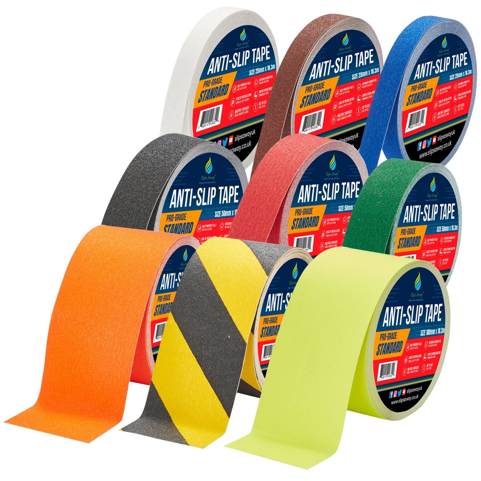 Anti Slip Tape All Grades & Sizes - Standard grade, course, Chemical resistant, waterproof