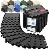 18x Piece Interlocking Soft Foam Floor Mat Set: Protective EVA Puzzle Tiles for Gym, Exercise, and Home Fitness