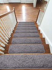 Soft Shaggy Carpet Stair Treads NON-SLIP Machine Washable Mats/Rugs, 22x67Cm, 30Mm Thickness