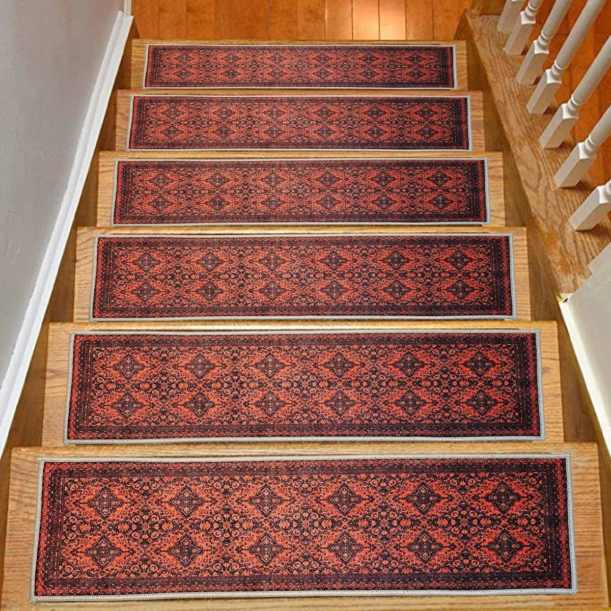 Afghan Stair Treads Rug, Stair Carpet, Aesthetic Stair Runner, Ultra Thin Stair Mat, Modern Step Pad, Non-Slip Rug,Washable Carpet - Slips Away - 1659452160_4282556411 -