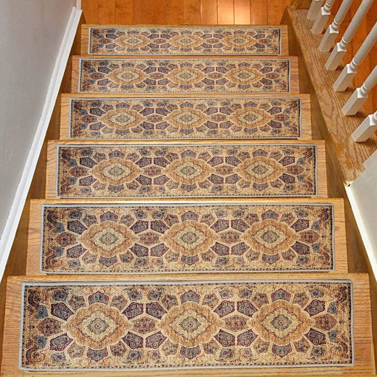 Anatolian Stair Treads Rug, Stair Carpet, Aesthetic Stair Runner, Ultra Thin Stair Mat, Modern Step Pad, Non-Slip Rug, Washable Carpet - Slips Away - 1660720362_4287214345 -