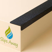 Black GRP Stair Nosings – Heavy - Duty Anti - Slip Safety Tread - Non - Slip Step Edge Protection 30mm x 70mm - Slips Away - SN0216BL. -