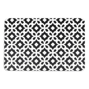 Black & White Pattern Bathmat - Boho Bath Mat - Non-Slip Mid Century Modern Mat - Retro Bath Rug- Minimalist Abstract Shapes - 39 X 60Cm - Slips Away - 1330533128 -