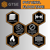 Bundle Deal - PVC Vinyl Floor Marking Tape – 12 Roll Bundle (50mm x 33m, 0.15mm Thick)
