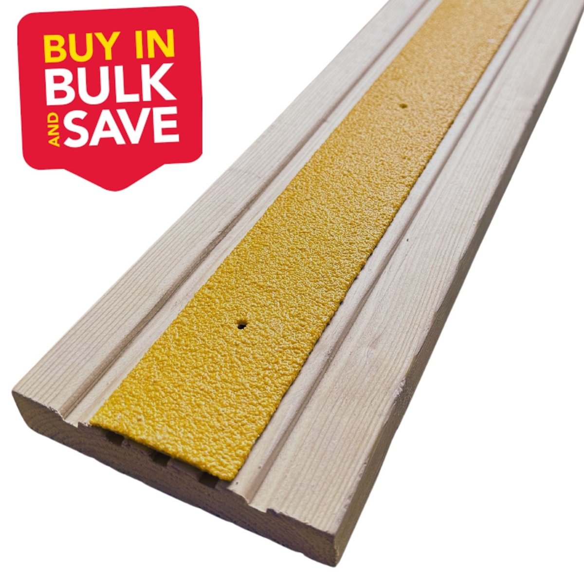 BUNDLE VALUE PACK Non Slip Decking Strips GRP Heavy Duty Pro Grade 50mm - YELLOW - Slips Away - Decking strips - decking strip 600mm x 50mm yellow -