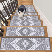 Carpet Treads for Stairs (20x76 cm) - Self - Adhesive, Non - Slip Stair Mats, Removable Carpet Tiles for Indoor Staircase Decoration - Slips Away - B0D9XQBGX2 -
