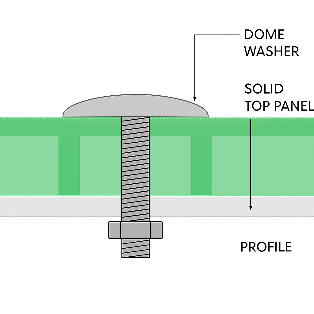 Dome Washer for GRP Grating M6 – Stainless Steel Saddle Clip for Fiberglass Flooring & Grating Panels - Slips Away - GRP MESH GRATING -