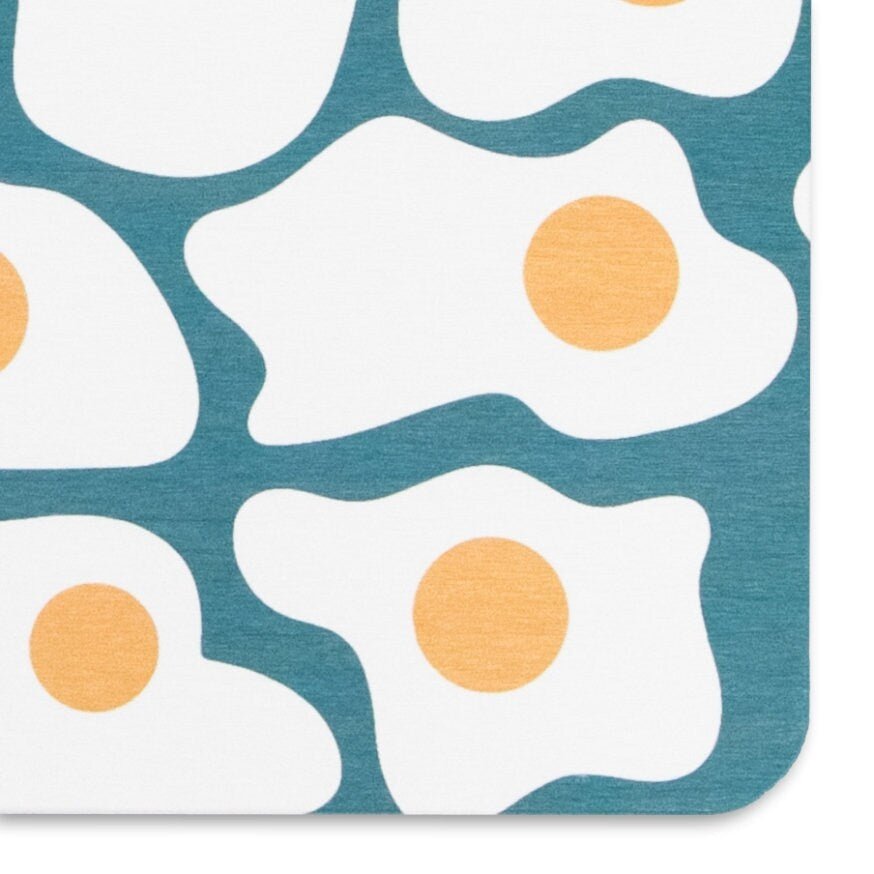 Egg Pattern Bathmat - Egg White & Yolk Mat - White Stone Non Slip Bath Mat - 100% Natural Eco-Friendly Bath Mat - Kids Bathroom Decor - Slips Away - 1330562624 -