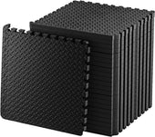 Exercise Foam Mat: Anti-Fatigue Interlocking EVA Floor Tiles with Edges. Gym Flooring Mats - 4 Tiles (16 sq ft).