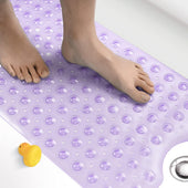Extra Long Non-Slip Bath Mat for Tub - 100 x 40cm - Anti-Mould, Machine Washable Bathroom Bathtub Mat with Suction Cups and Drain Holes