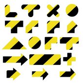 Floor Marking Shapes – Durable Die - Cut Markers for 5S & Safety Zones - Slips Away - Anti slip tape - ZN0027 – 200mm x 200mm - BLK/YLW -