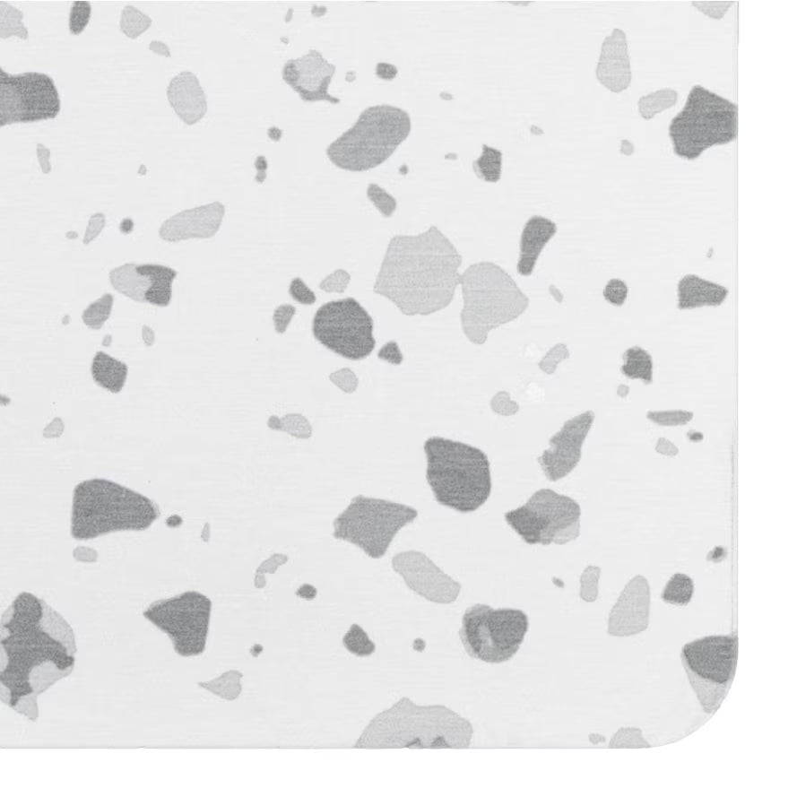 Grey Terrazzo Bathmat - Geometric Bathmat - Neutral Color Bathroom Decor - Abstract Mat - Modern Bathroom Decor - White Stone Non Slip Mat - Slips Away - 1330568810 -