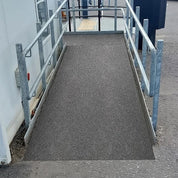 Anti slip GRP sheets panels on steep  ramp walkway for safety