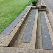 GRP non slip sheet panels used on slippy wet wooden steps