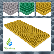 GRP MESH OPEN GRATING IN GREEN, YELLOW AND GREY