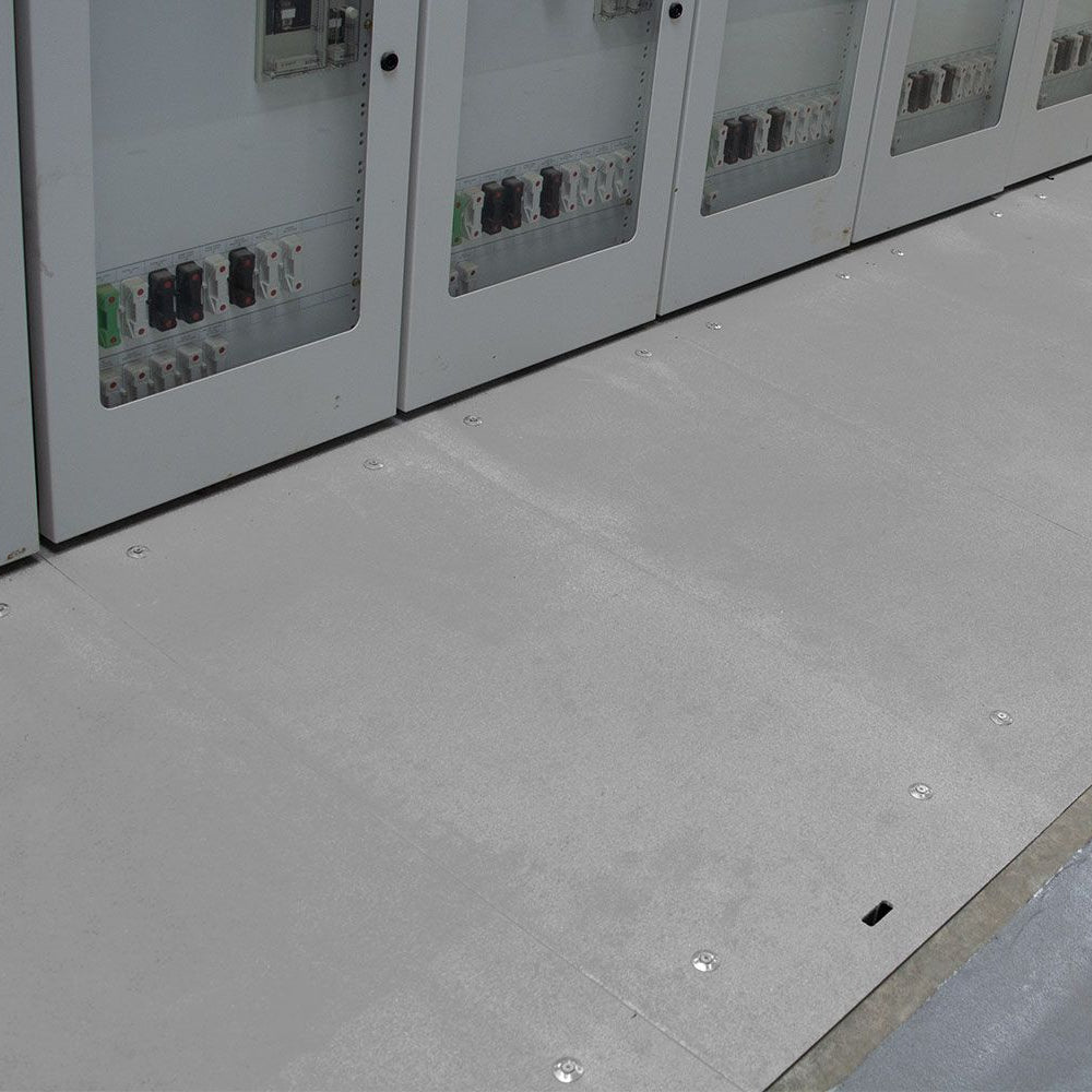 Row of electrical panels on a GRP SOLID TOP