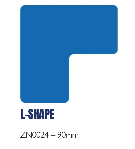 Hazard Floor Marking Shapes – Durable Die - Cut Markers for 5S & Safety Zones - Slips Away - Anti slip tape - ZN0024 – 90mm - BLACK -