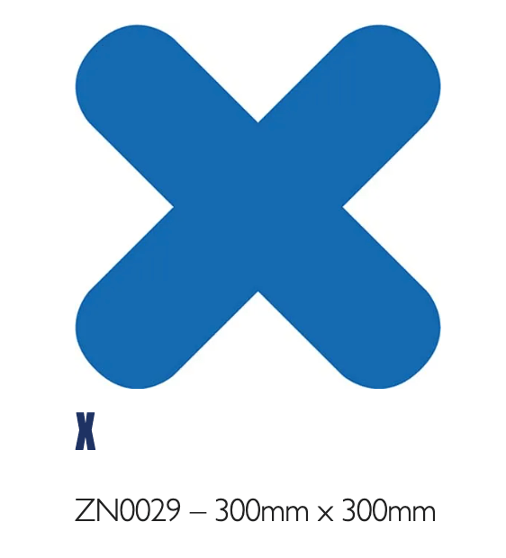 Hazard Floor Marking Shapes – Durable Die - Cut Markers for 5S & Safety Zones - Slips Away - Anti slip tape - ZN0029 – 300mm x 300mm - BLACK -