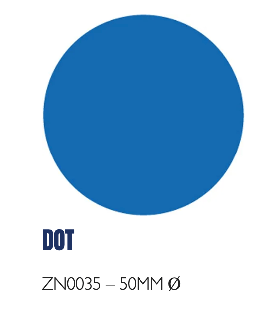 Hazard Floor Marking Shapes – Durable Die - Cut Markers for 5S & Safety Zones - Slips Away - Anti slip tape - ZN0035 – 50MM Ø - BLACK -