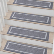 Indoor non - slip stair treads are ideal for children, seniors, and pets. Made of 100% polyester with TPE backing, machine washable. - Slips Away - B0CSDBFBQ9 -