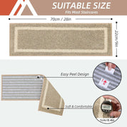 Indoor non - slip stair treads are ideal for children, seniors, and pets. Made of 100% polyester with TPE backing, machine washable. - Slips Away - B0CSDDV2G2 -
