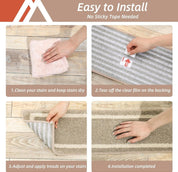 Indoor non - slip stair treads are ideal for children, seniors, and pets. Made of 100% polyester with TPE backing, machine washable. - Slips Away - B0CSDDV2G2 -
