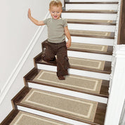 Indoor non - slip stair treads are ideal for children, seniors, and pets. Made of 100% polyester with TPE backing, machine washable. - Slips Away - B0CSDDV2G2 -