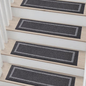 Indoor non - slip stair treads are ideal for children, seniors, and pets. Made of 100% polyester with TPE backing, machine washable. - Slips Away - B0CSHY1WCK -