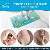 Kids Bath Mat Non Slip 100X40Cm Extra Large with Suction Cups & Drain Holes, Machine Washable - Slips Away - B09NM5C4YQ -