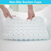 Kids Bath Mat Non Slip 100X40Cm Extra Large with Suction Cups & Drain Holes, Machine Washable - Slips Away - B0CFHN1LD1 -