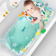 Kids Bath Mat Non Slip 100X40Cm Extra Large with Suction Cups & Drain Holes, Machine Washable - Slips Away - B0CQKYQF75 -