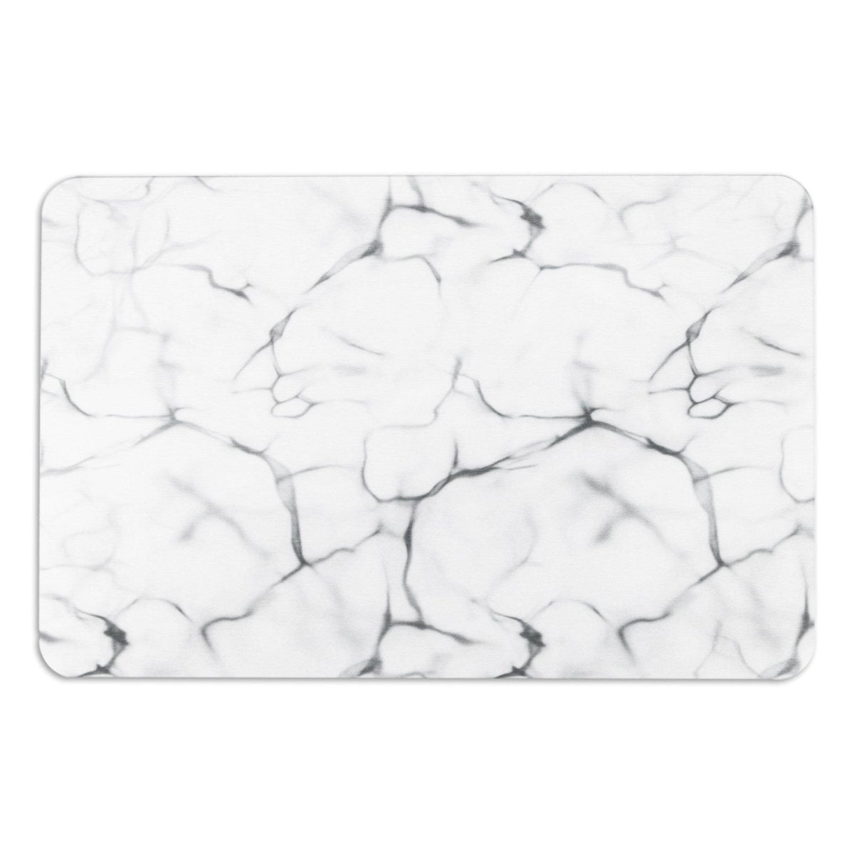 Marble Pattern Bathmat - Marble Print - Black and Gray Natural Stone Look - Bath or Shower Mat - White Stone Non Slip Bath Mat - Slips Away - 1344552761 -