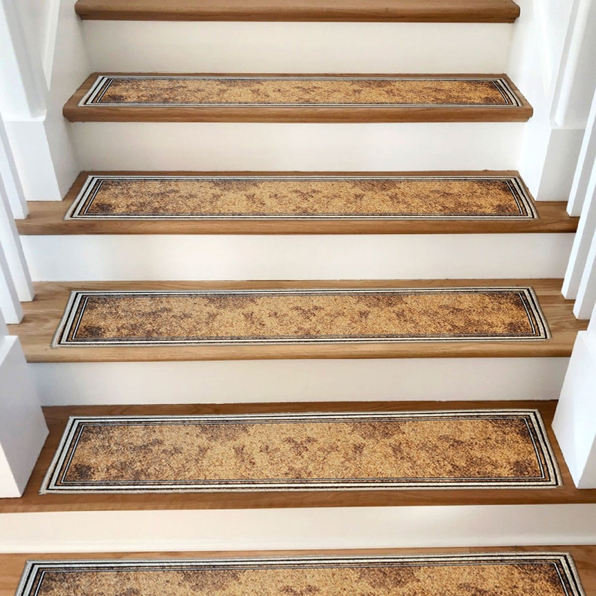 Modern Stair Treads Rug Brown, Stair Carpet, Aesthetic Stair Runner, Ultra Thin Stair Mat, Step Pad, Non-Slip Rug, Washable Carpet - Slips Away - 1672165236_4334524567 -