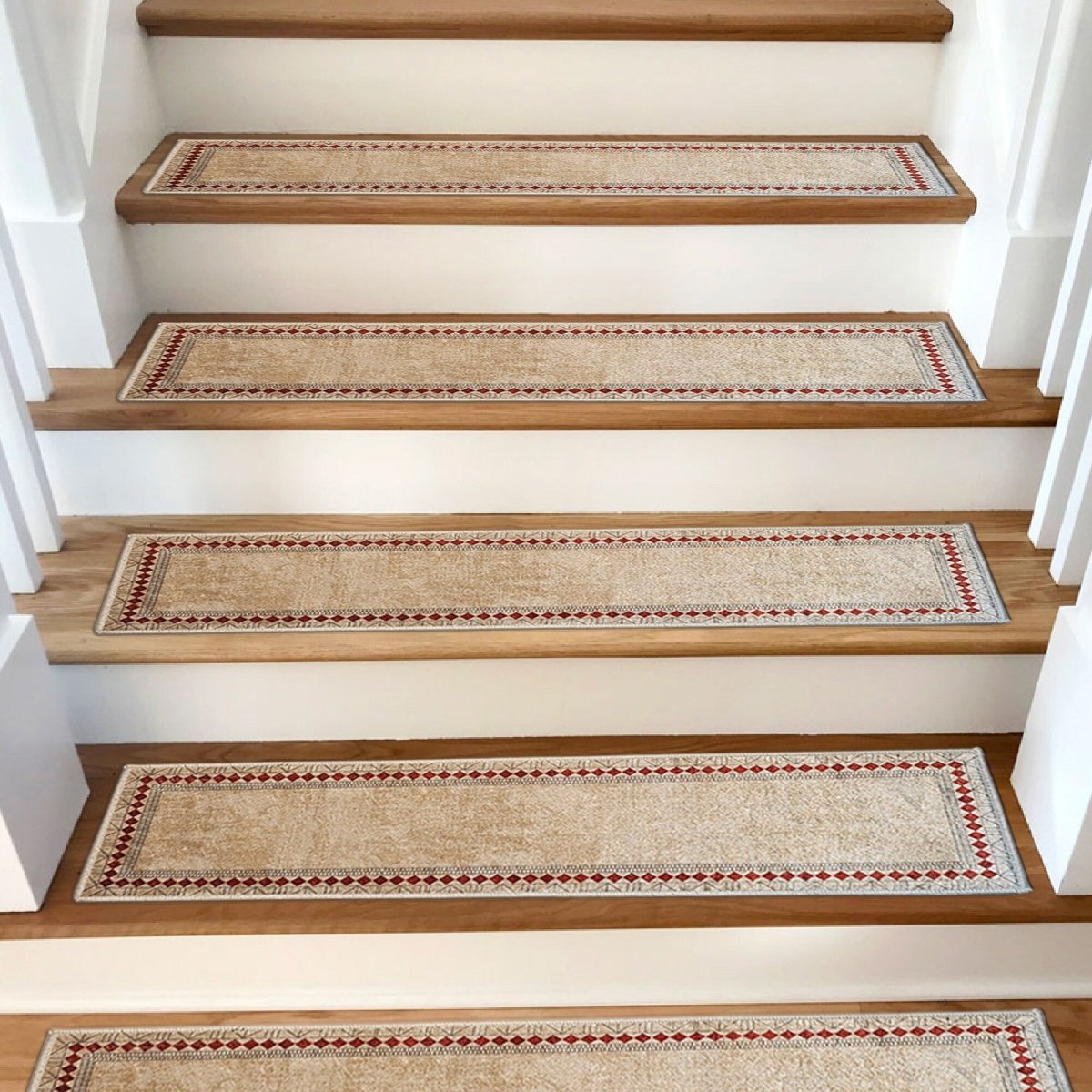 Modern Stair Treads Rug, Stair Carpet, Aesthetic Stair Runner, Ultra Thin Stair Mat, Modern Step Pad, Non-Slip Rug, Machine Washable Rug, - Slips Away - 1653256060_4257969189 -