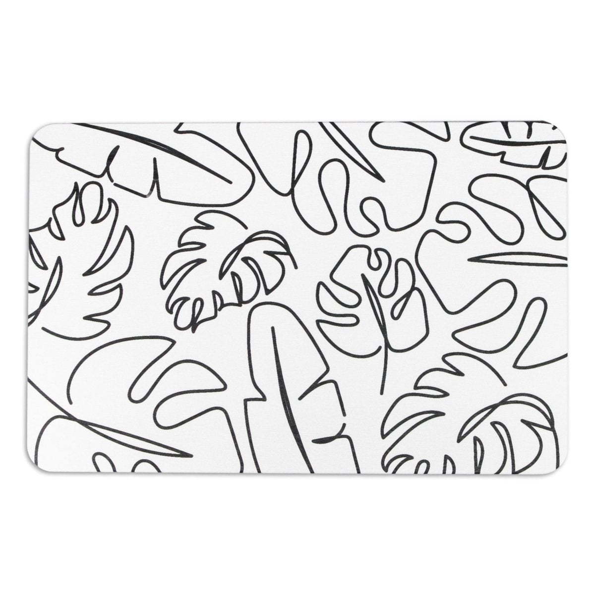 Monstera Leaves Bathmat - Tropical Leaf Bath - Leaves Print Bathroom Mat - Modern Bath Rug - White Stone Non Slip Bath Mat - 39 X 60Cm - Slips Away - 1344548945 -