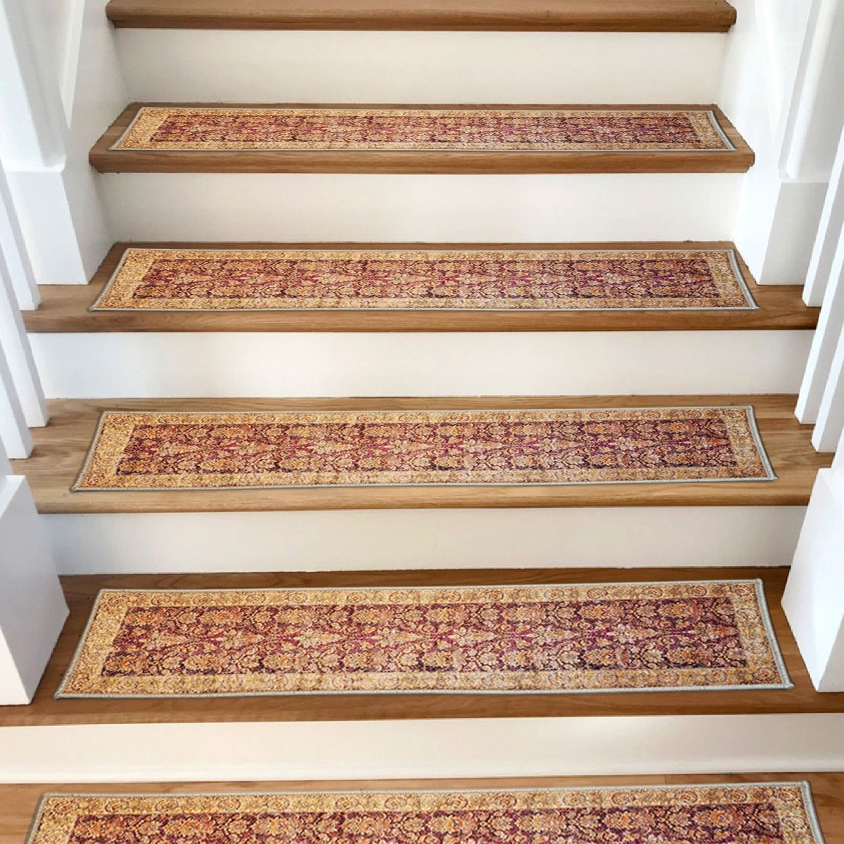 Moroccan Vintage Stair Treads Rug, Stair Carpet, Aesthetic Stair Runner, Ultra Thin Stair Mat, Modern Step Pad, Non-Slip Rug,Washable Carpet - Slips Away - 1672020673_4255898806 -