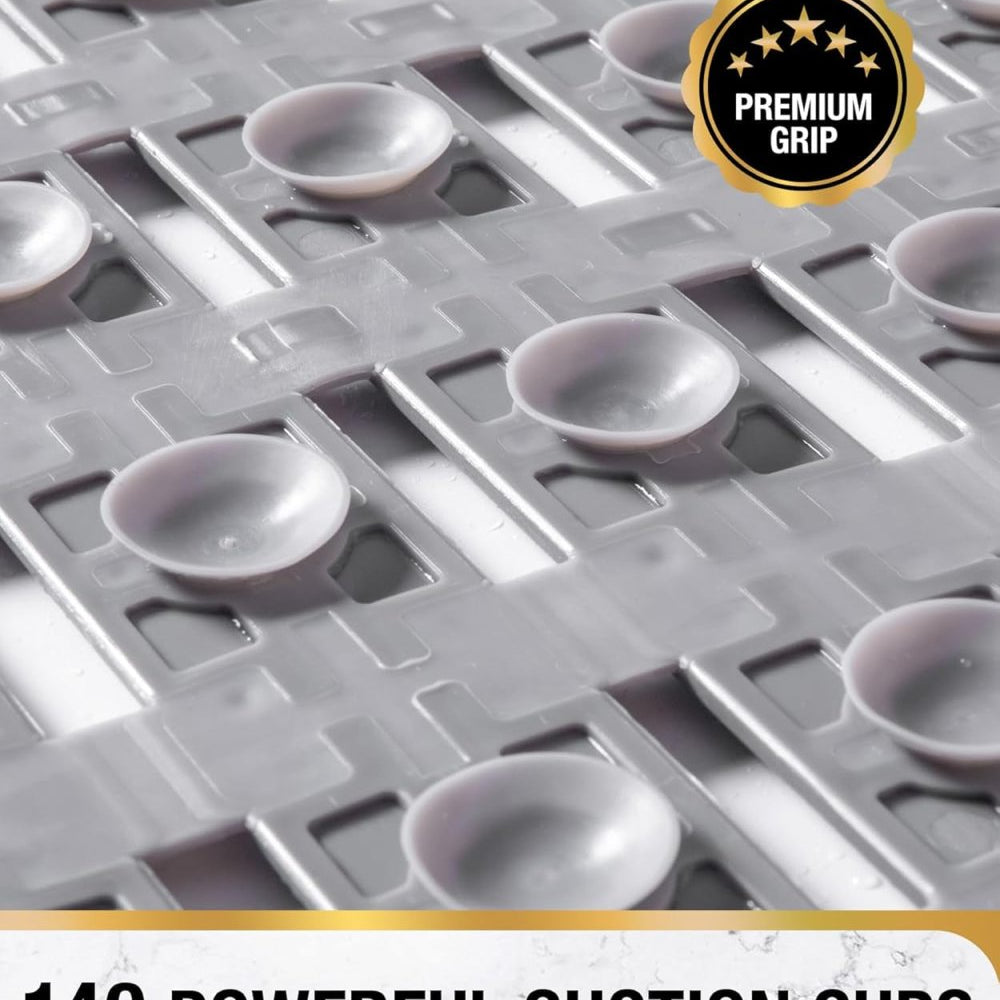 Non - slip anti - mould bath mat (68x38 cm) for the bath & shower, featuring quick - drain TPE material and suction cups. - Slips Away - Bath mat - B0CNLBTFQS -
