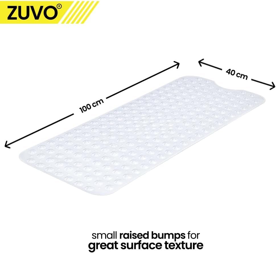 Non - Slip Bath Mat with Anti - Mold and Strong Suction - Extra Long 100 x 40 cm - Slips Away - Bath mat - B0CPMC9N66 -
