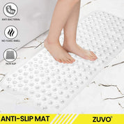 Non - Slip Bath Mat with Anti - Mold and Strong Suction - Extra Long 100 x 40 cm - Slips Away - Bath mat - B0CPMC9N66 -