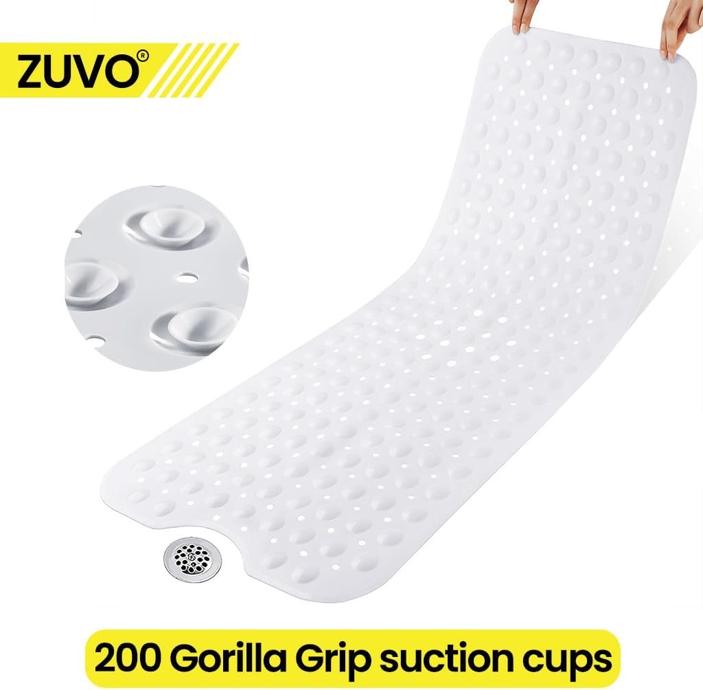 Non - Slip Bath Mat with Anti - Mold and Strong Suction - Extra Long 100 x 40 cm - Slips Away - Bath mat - B0CPMC9N66 -