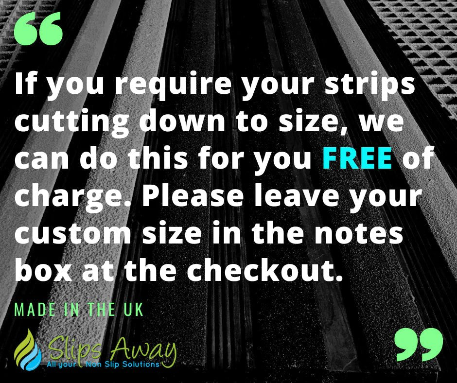 Non Slip Decking Strips GRP Heavy Duty Pro Grade 50mm - BLACK/YELLOW HAZARD - Slips Away - Decking strips - Hazard strips 600mm x 50mm -