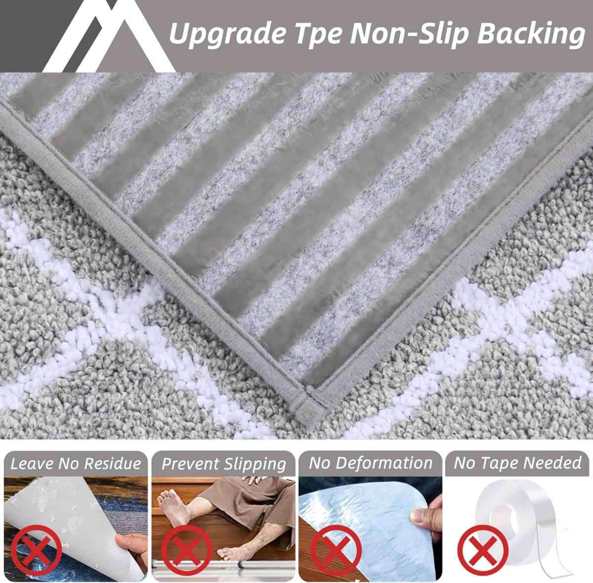 Non - Slip Self - Adhesive Stair Treads - 22x70cm, Washable Indoor Carpet for Stairs - Slips Away - B0D9CMDBSW -