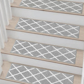 Non - Slip Self - Adhesive Stair Treads - 22x70cm, Washable Indoor Carpet for Stairs - Slips Away - B0D9CMWB4N -