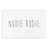 Nudie Rudie Bath Mat - Funny Bathroom - Bathroom Decor - Quirky Home Decor - Cheeky Decor - Bathroom Humor - White Stone Non Slip Bath Mat - Slips Away - 1330577408 -