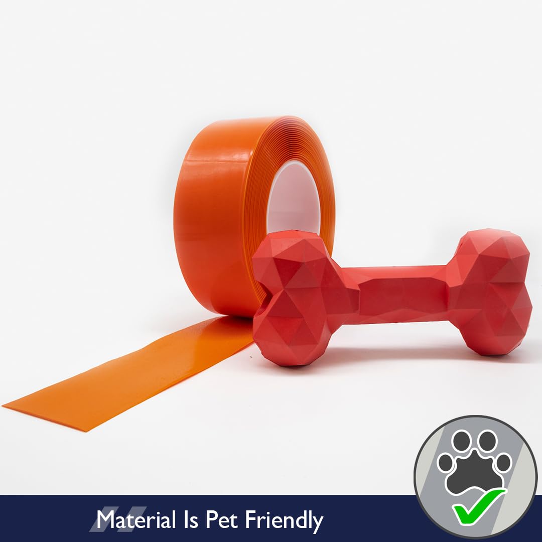 Orange Aisle Marking Tape – Heavy - Duty Floor Line Marking for Warehouses & Industrial Safety - Slips Away - Anti slip tape - Orange/permstripe - H6901O 100mm -
