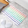 Rainbow Lines Bathmat - White Stone Non Slip Bath Mat - Rainbow Shower Mat - Abstract Retro Rainbow Mat - Bohemian Bath Mat - 39 X 60Cm - Slips Away - 1344550507 -
