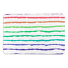 Rainbow Lines Bathmat - White Stone Non Slip Bath Mat - Rainbow Shower Mat - Abstract Retro Rainbow Mat - Bohemian Bath Mat - 39 X 60Cm - Slips Away - 1344550507 -