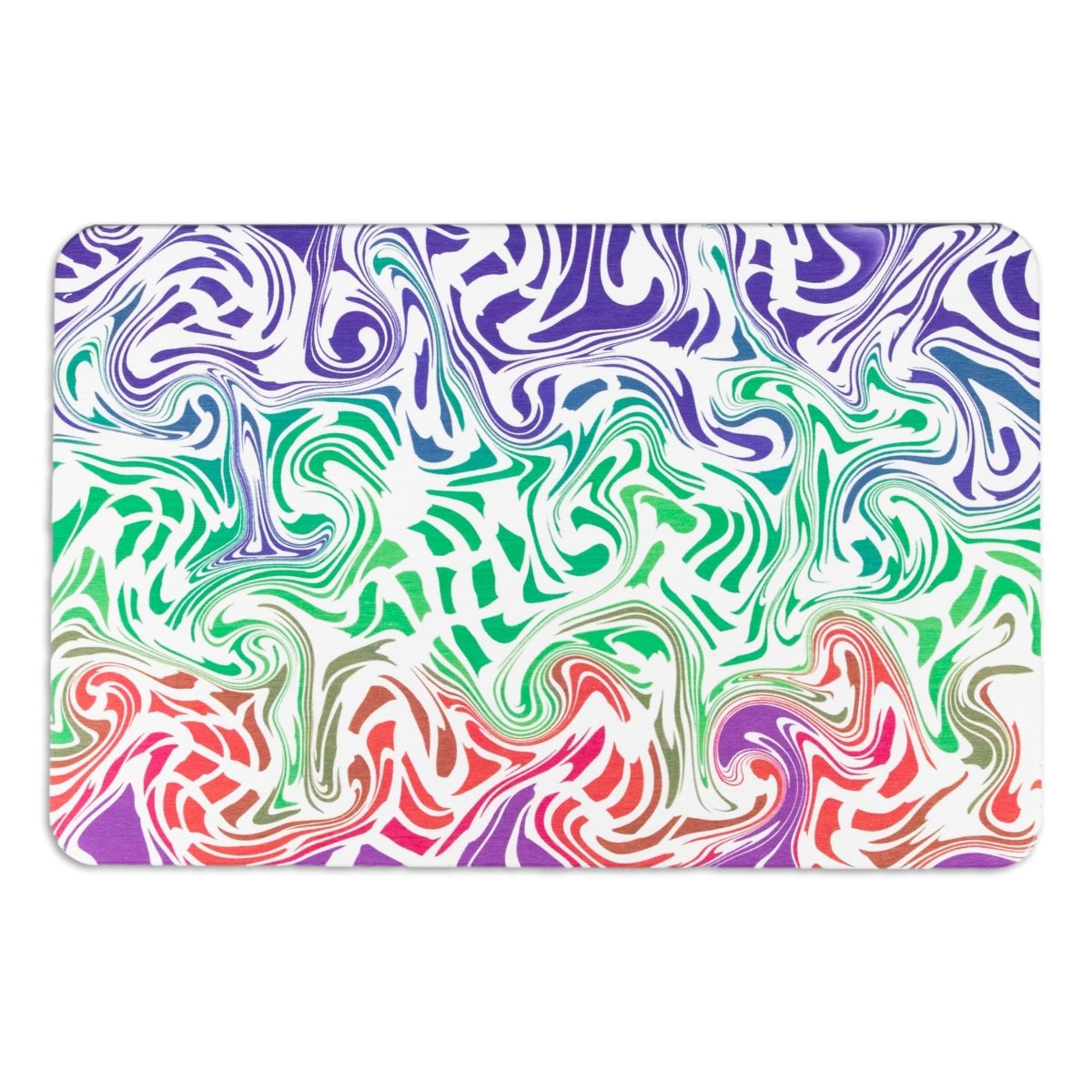 Rainbow Swirls Bathmat - Beautiful Swirls Mat - Natural & Eco-Friendly - Beach Home -Bathroom Decor - White Stone Nonslip Bath Mat - 39X60Cm - Slips Away - 1330581974 -