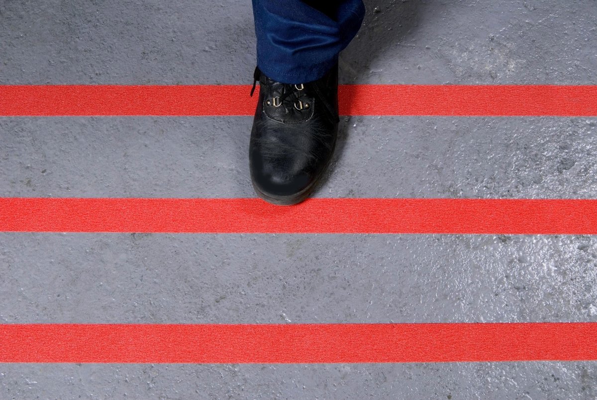 Red Non Slip Tape Roll Pro Standard Grade - Anti Slip Traction for Indoor/Outdoor Use - Slips Away - Anti slip tape - H3401R/50mm -