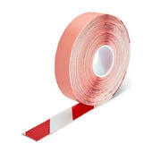 Red/White Aisle Marking Tape – Heavy - Duty Floor Line Marking for Warehouses & Industrial Safety - Slips Away - Anti slip tape - RED/WTE/permstripe - H6901A 50mm -